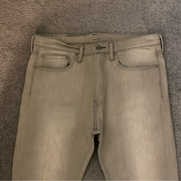 Levis 513 Jeans Mens 34x30 Gray Slim Straight Stretch Light Wash Zip Fly Nice! - Picture 4 of 7